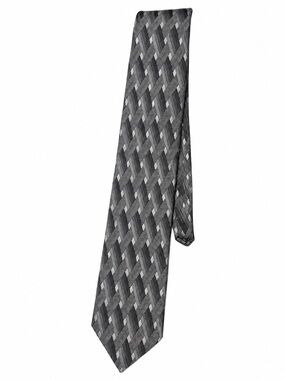 FUSTINI Pure Silk Designer Tie – Geometric Gray Pattern